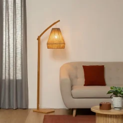 Lampadaire arc Palm - bambou H158 cm - Atmosphera