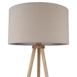 Lampadaire ARDITA style scandinave 152 cm bois et textile beige D: 616 mm douille E27 interrupteur pression