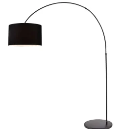 Lampadaire arqué Alacrane E27 L.190xH.220cm noir mat Goodhome