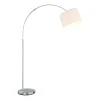 Lampadaire arqué 1xE27 réglable nickel mat/blanc tissu - Trio - Hotel