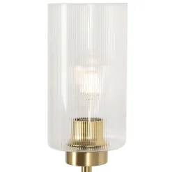 Lampadaire Art Déco doré avec verre 2 lumières - Laura