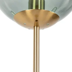 Lampadaire Art déco en laiton avec verre vert - Pallon