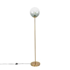 Lampadaire Art déco en laiton avec verre vert - Pallon