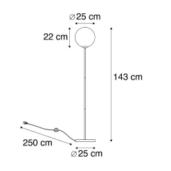 Lampadaire Art Déco en laiton avec verre rose - Pallon