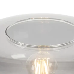 Lampadaire Art déco noir avec verre fumé - Bizle