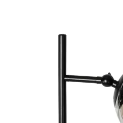 Lampadaire Art Déco noir avec verre fumé 2 lumières - Pallon