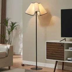 Lampadaire Ashton hauteur 153 cm noir / blanc lux.pro