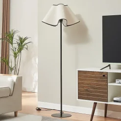 Lampadaire Ashton hauteur 153 cm noir / blanc lux.pro