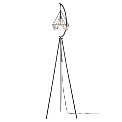 Lampadaire Austell E27 noir blanc lux.pro