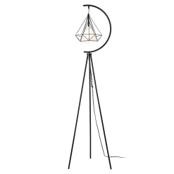 Lampadaire Austell E27 noir blanc lux.pro