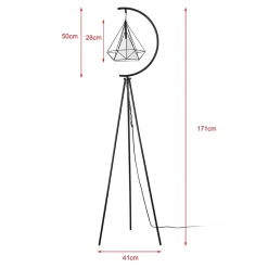 Lampadaire Austell E27 noir blanc lux.pro