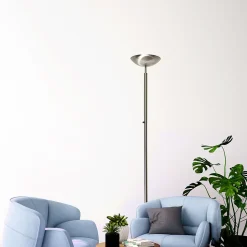 Lampadaire Austin en métal gris chromé H.182cm IP20 E27 40W Seynave