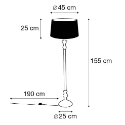Lampadaire avec abat-jour en lin marron 45 cm - Classico