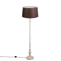 Lampadaire avec abat-jour en lin marron 45 cm - Classico