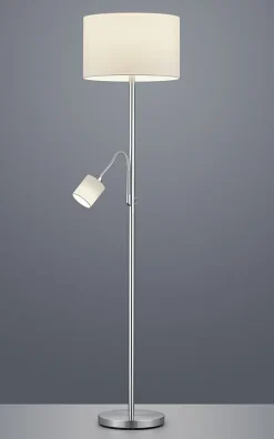 Lampadaire avec liseuse flexible E27 + E14 blanc tissu IP20 - Trio - Hotel