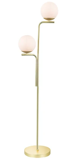 Lampadaire Baldaz 2 lumières GoodHome E14 laiton doré l.35,5 x H.14 cm