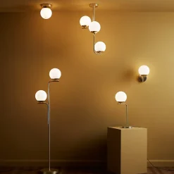 Lampadaire Baldaz 2 lumières GoodHome E14 laiton doré l.35,5 x H.14 cm