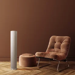 Lampadaire BEATE 110cm metal abat jour textile naturel douille E27 salon salle a manger entree bureau style moderne