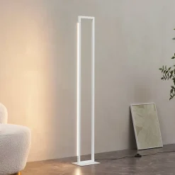 Lampadaire blanc avec pied pivotant variateur intégré 140 cm - Laka
