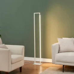 Lampadaire blanc avec pied pivotant variateur intégré 140 cm - Laka