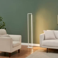 Lampadaire blanc avec pied pivotant variateur intégré 140 cm - Laka