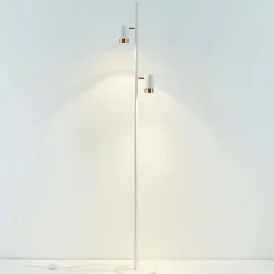 Lampadaire blanc deux spots pivotants - Elya