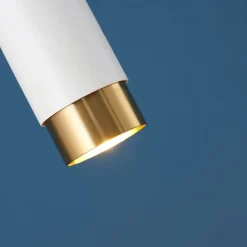 Lampadaire blanc deux spots pivotants - Elya