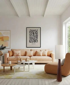 Lampadaire bois et lin beige H.130cm E27 40W IP20 Seynave, Alto