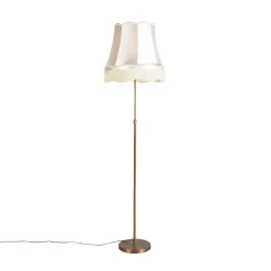 Lampadaire bronze avec abat-jour Granny crème 45 cm réglable - Parte