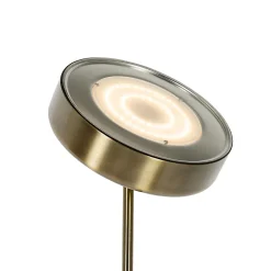 Lampadaire bronze avec LED et variateur avec lampe de lecture - Kelso