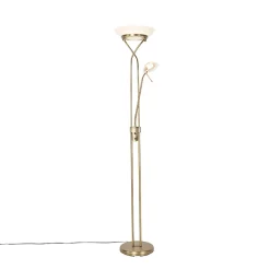 Lampadaire bronze avec LED et variateur avec liseuse - Empoli