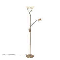 Lampadaire bronze avec LED et variateur avec liseuse - Empoli