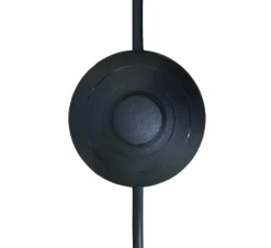 Lampadaire Calume E27 28W IP20 L.32xH.170xP.48cm métal noir et fibre naturelle GoodHome