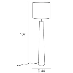 Lampadaire Cesar pied en bois et abat-jour effet lin 15W IP20 H.167 x Ø44 cm Corep