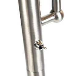 Lampadaire classique en acier avec abat-jour gris et liseuse - Retro