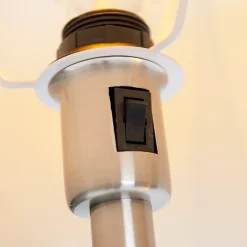 Lampadaire classique en acier avec abat-jour blanc et liseuse - Retro