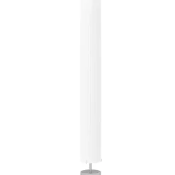 Lampadaire colonne sur pied design H.120 cm acier inox tissu blanc