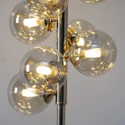 Lampadaire contemporain doré à verres ambrés - Ambrosia