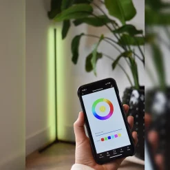 Lampadaire d'angle LED Calex intégrée noir mat blanc chaud et multicolore 500lm dimmable