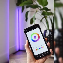 Lampadaire d'angle LED Calex intégrée noir mat blanc chaud et multicolore 500lm dimmable