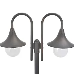 Lampadaire de jardin - vidaXL - 220 cm - Aluminium - 2 lanternes - Bronze