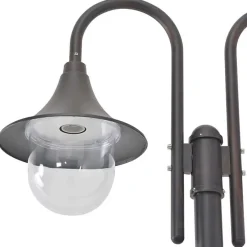 Lampadaire de jardin - vidaXL - 220 cm - Aluminium - 2 lanternes - Bronze