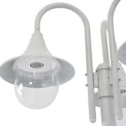 Lampadaire de jardin - vidaXL - 220 cm - Aluminium - 3 lanternes - Blanc