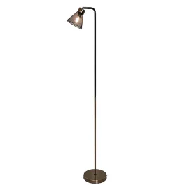 Lampadaire de salon Garvin 140cm métal noir et laitonné