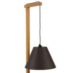 Lampadaire Design avec Table d'Appoint "Floor" 199cm Chêne & Noir