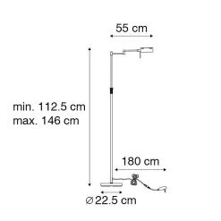 Lampadaire design bronze avec LED et variateur tactile - Notia