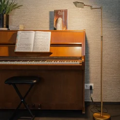 Lampadaire design bronze avec LED et variateur tactile - Notia