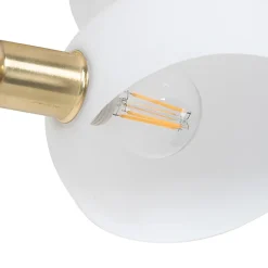 Lampadaire design en laiton avec verre opale 5 lumières - Sixties Marmo