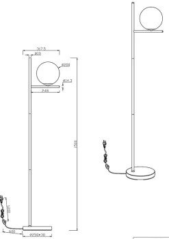 Lampadaire design globe et métal Pure