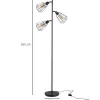 Lampadaire design industriel 3 ampoules max. 40 W abat-jour cage métal noir
